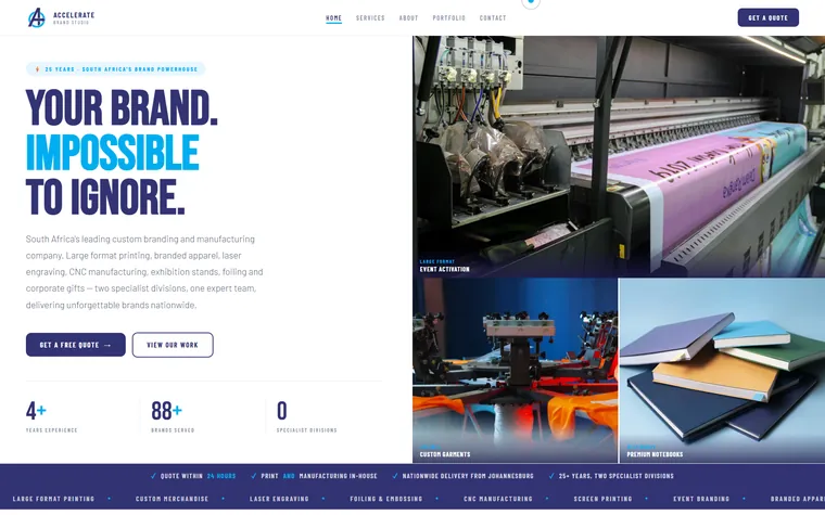 Accelerate Brand Studio website by FUTR Agency