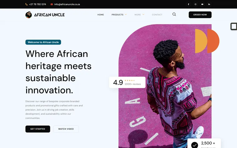African Uncle website designed and built by FUTR Agency