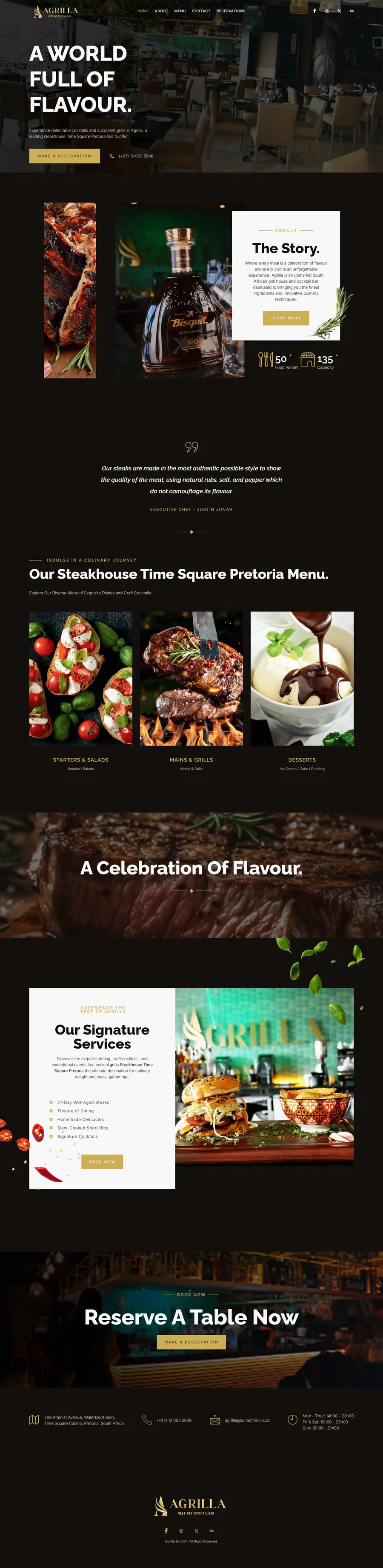 Full page design of the Agrilla website built by FUTR Agency