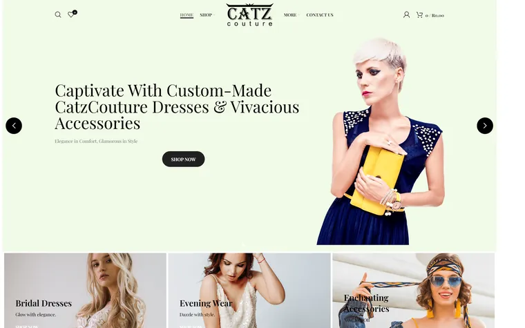 Catz Couture website designed and built by FUTR Agency