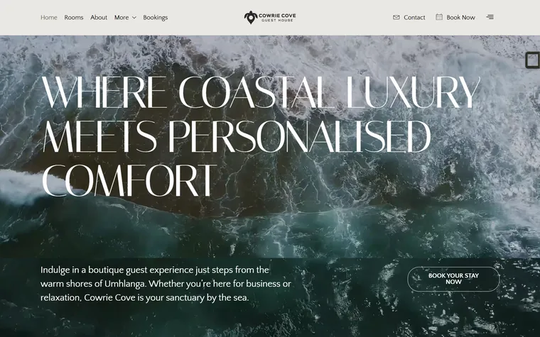 Cowrie Cove Guest House website by FUTR Agency
