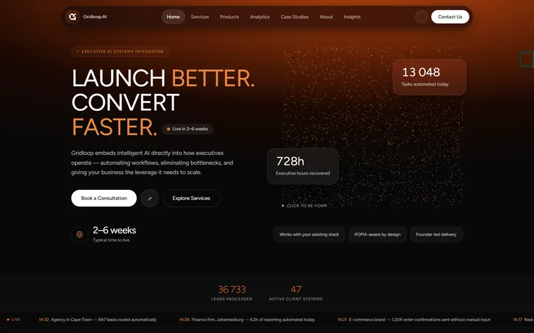 Gridloop.AI website by FUTR Agency