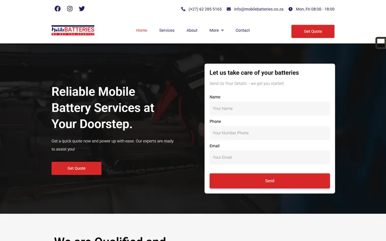 Mobile Batteries website by FUTR Agency