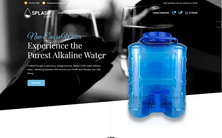 Splash Cafe — Alkaline Water website designed and built by FUTR Agency