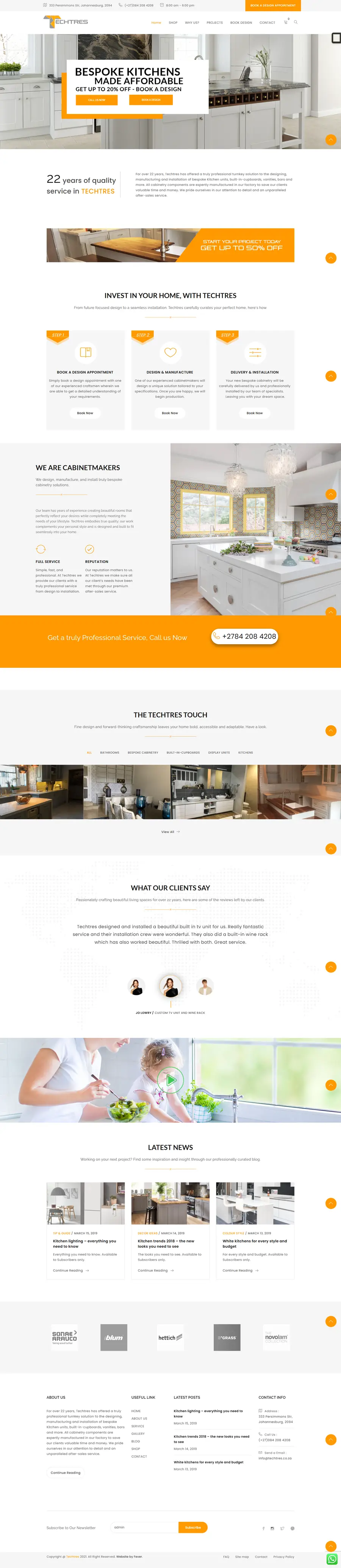 Full page design of the Techtres website built by FUTR Agency