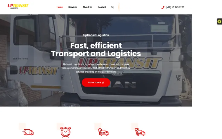 Uptrans Logistics website by FUTR Agency